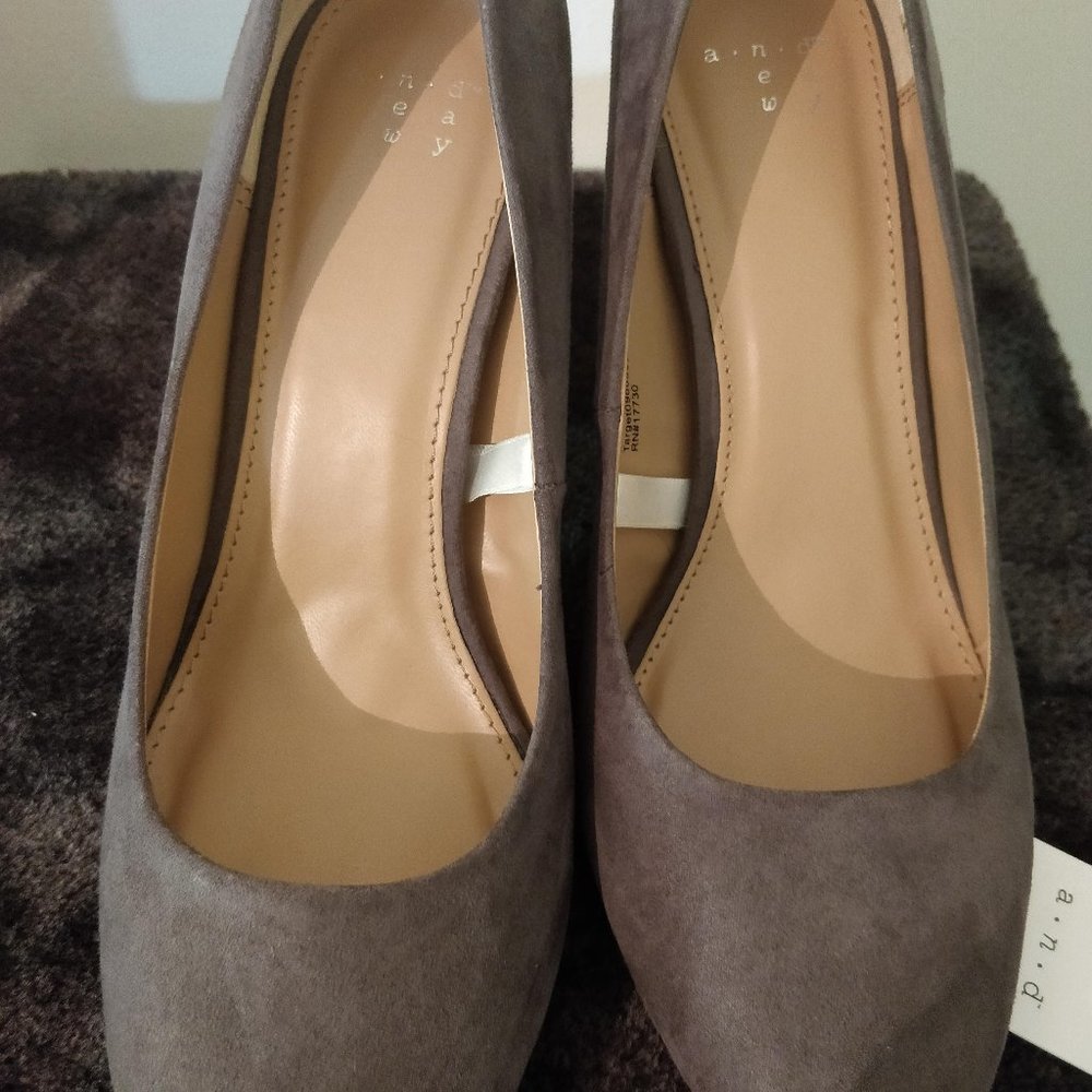 Gray Chunky Heels